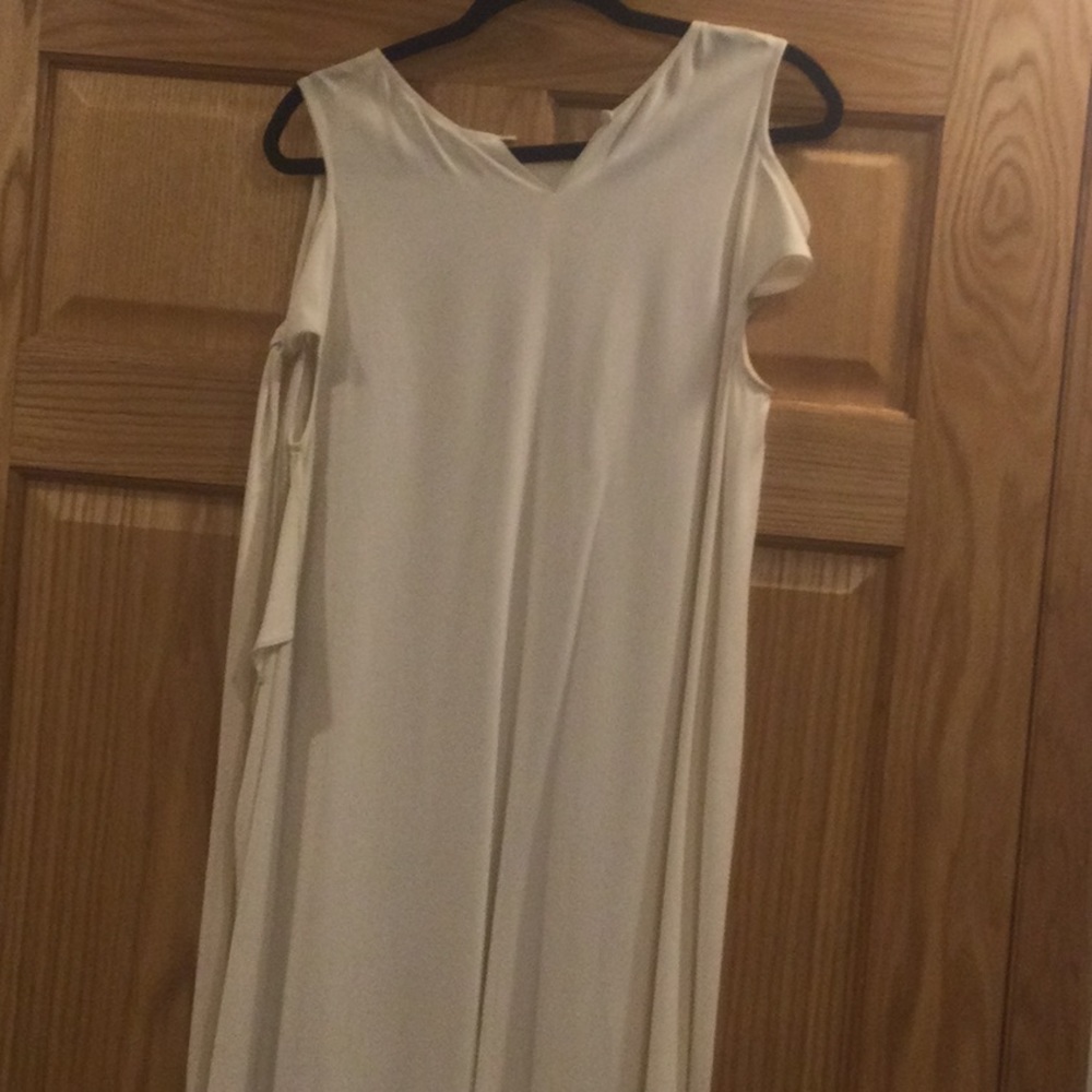 Helmut Lang Cold Shoulder Satin Back Crepe Dress - Picture 5 of 12